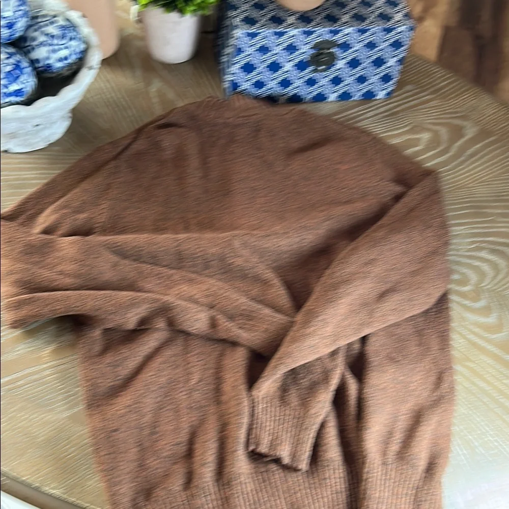 Men’s Croft and Barrow Brown Quarter Zip Chocolate Brown Marled Sweater